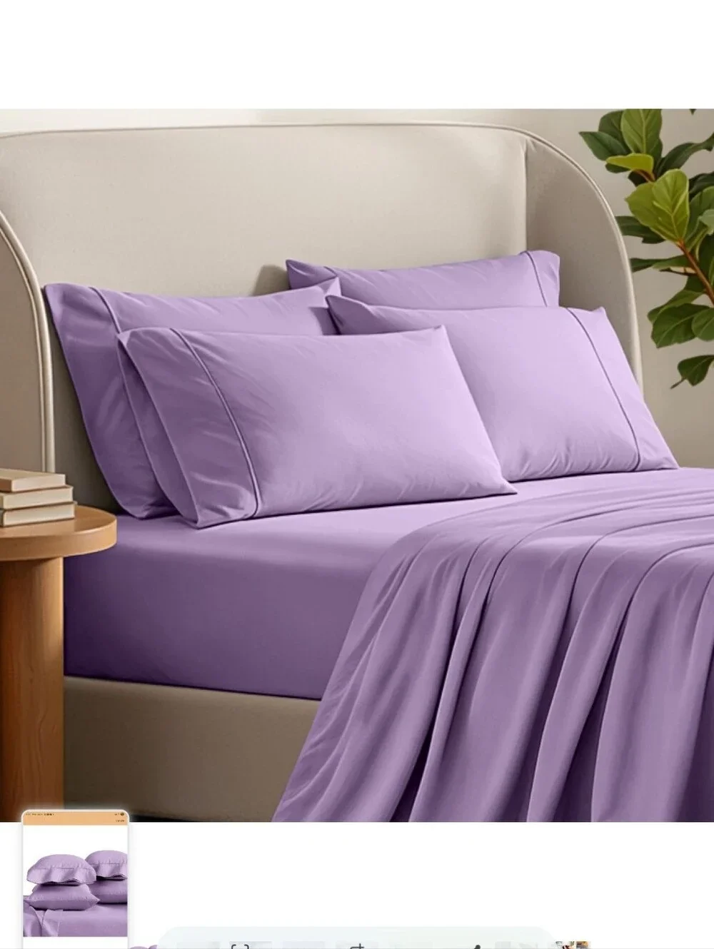 Bare Home Microfiber Standard/Queen Size Set Of 2 Pillow Cases  Cooling Lavender